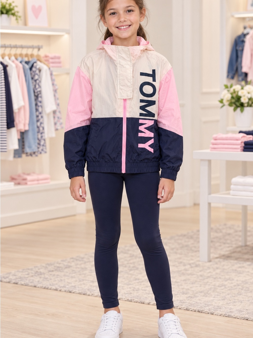 Girls’ Tommy Hilfiger Lightweight Windbreaker Size M (8–10)